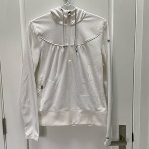North Face White Half Zip Fleece